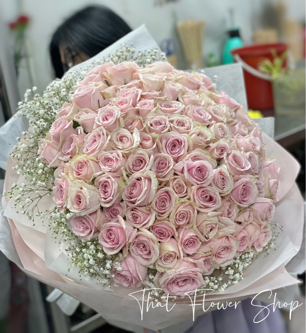 99 Fresh Premium Pink Rose Bouquet