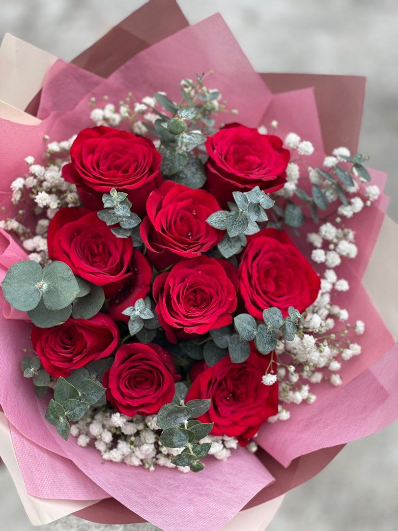 9 Stalks Rose Bouquet