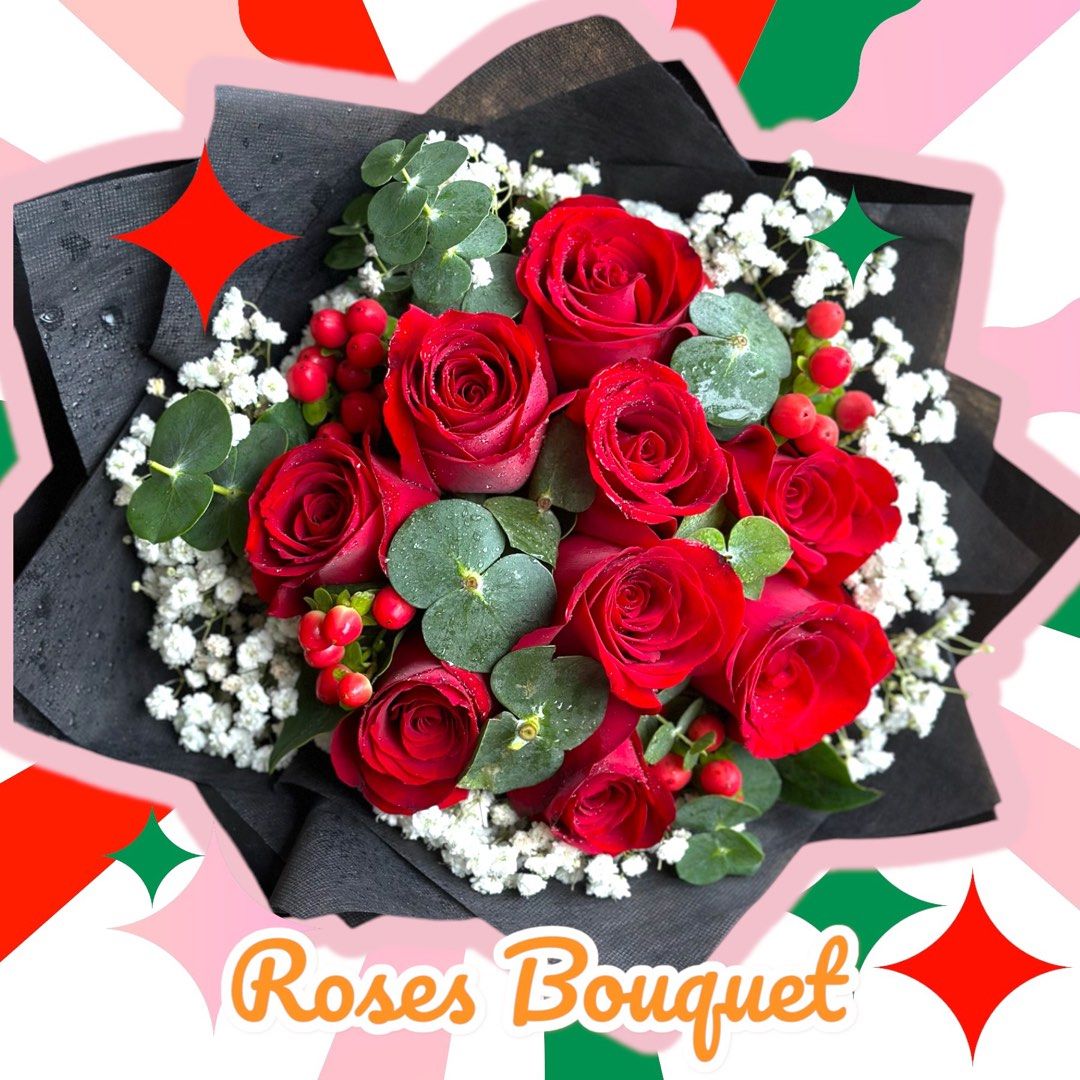 9 Stalks Rose Bouquet