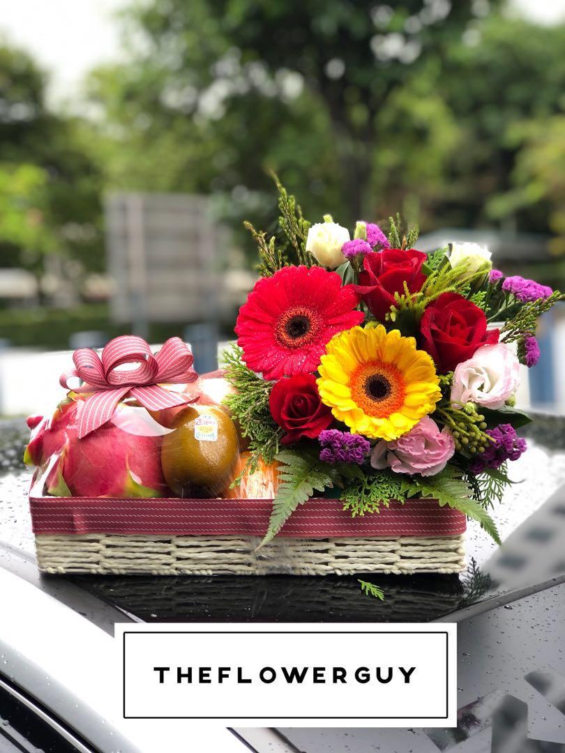 Thoughtful Fresh Fruit Flower Hamper Basket