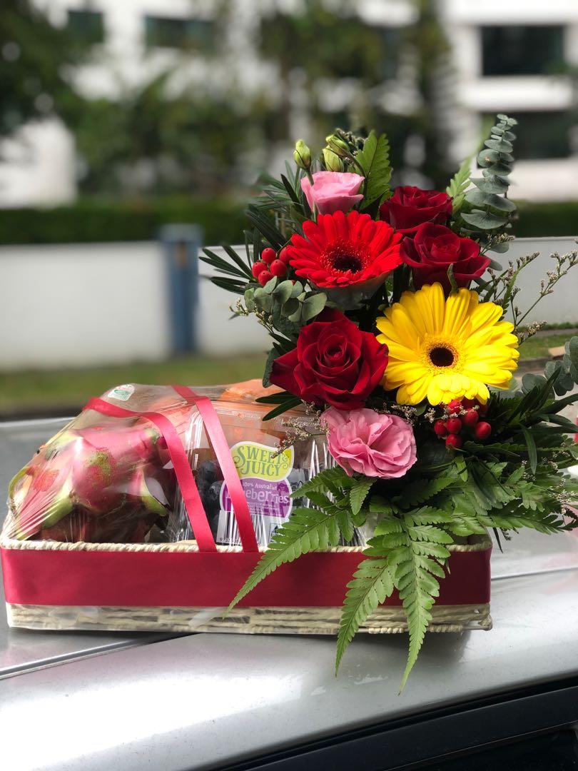 Thoughtful Fresh Fruit Flower Hamper Basket