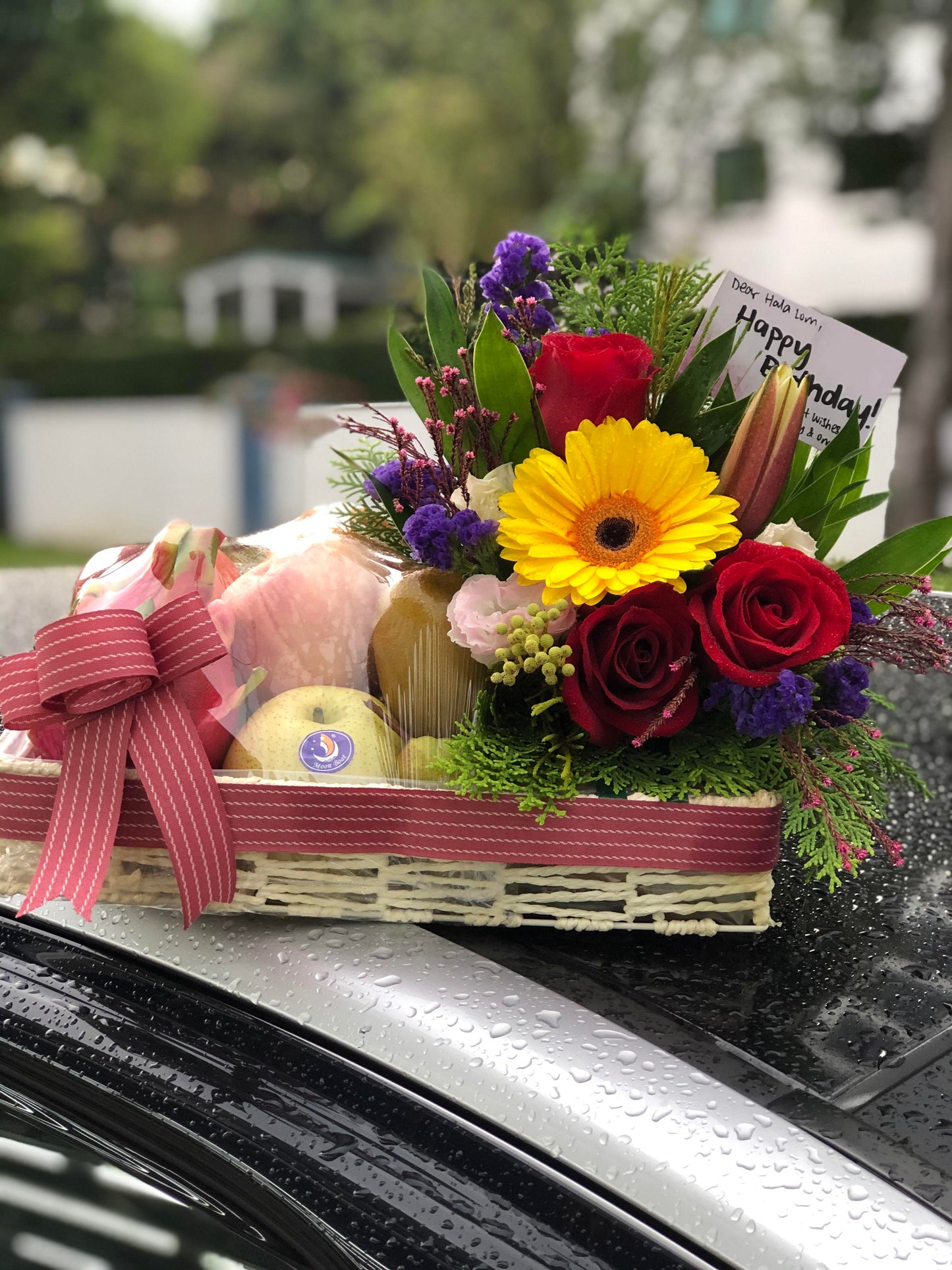 Thoughtful Fresh Fruit Flower Hamper Basket