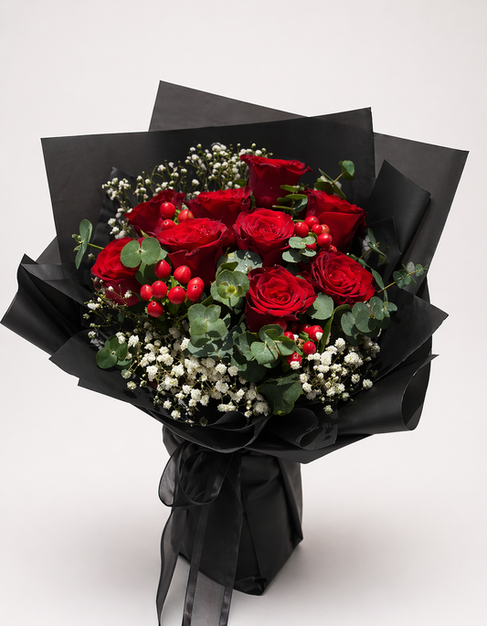 Classic 9 Stalks Premium Red Roses Bouquet
