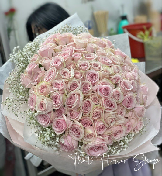 99 Fresh Premium Pink Rose Bouquet