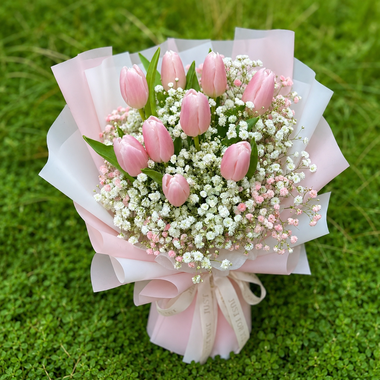 Blush Pink - Premium Pink Tulip Flower Bouquet