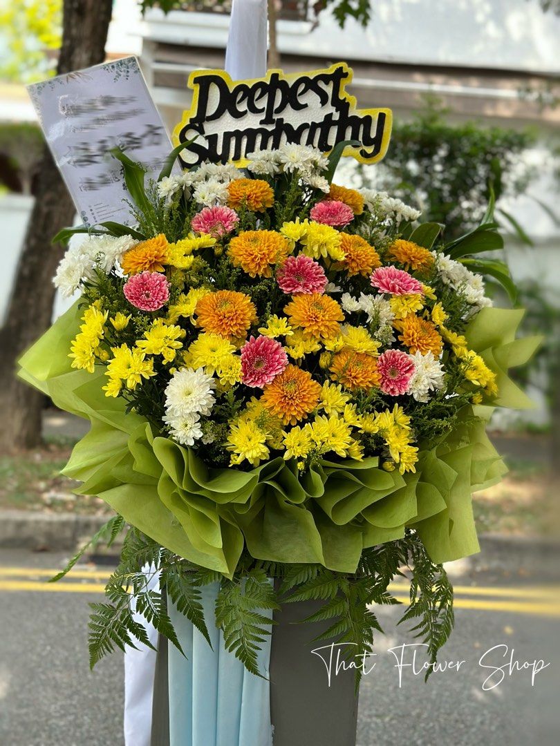 Deepest Sympathy Condolence Flower Stand