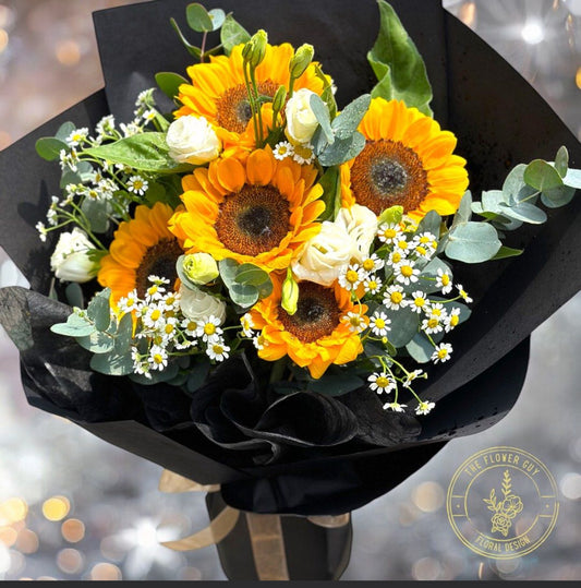 Classic 5 Stalks Sunflower Fresh Flower Bouquet For All Occasions