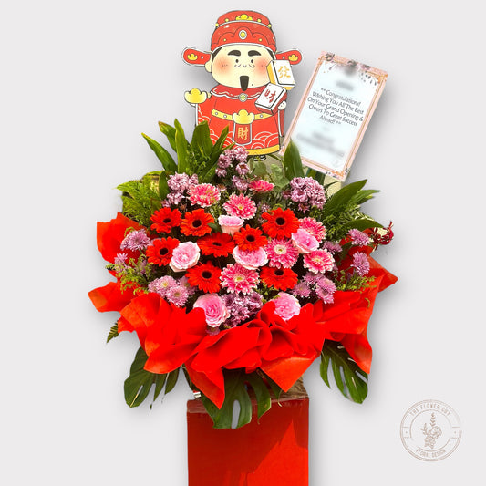"Fortune God" Prosperity Opening Flower Stand