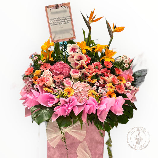 Radiant Success - Premium Grand Opening Congratulations Flower Stand