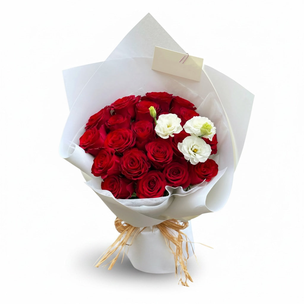 The Red Affair - 20 Premium Red Roses Bouquet