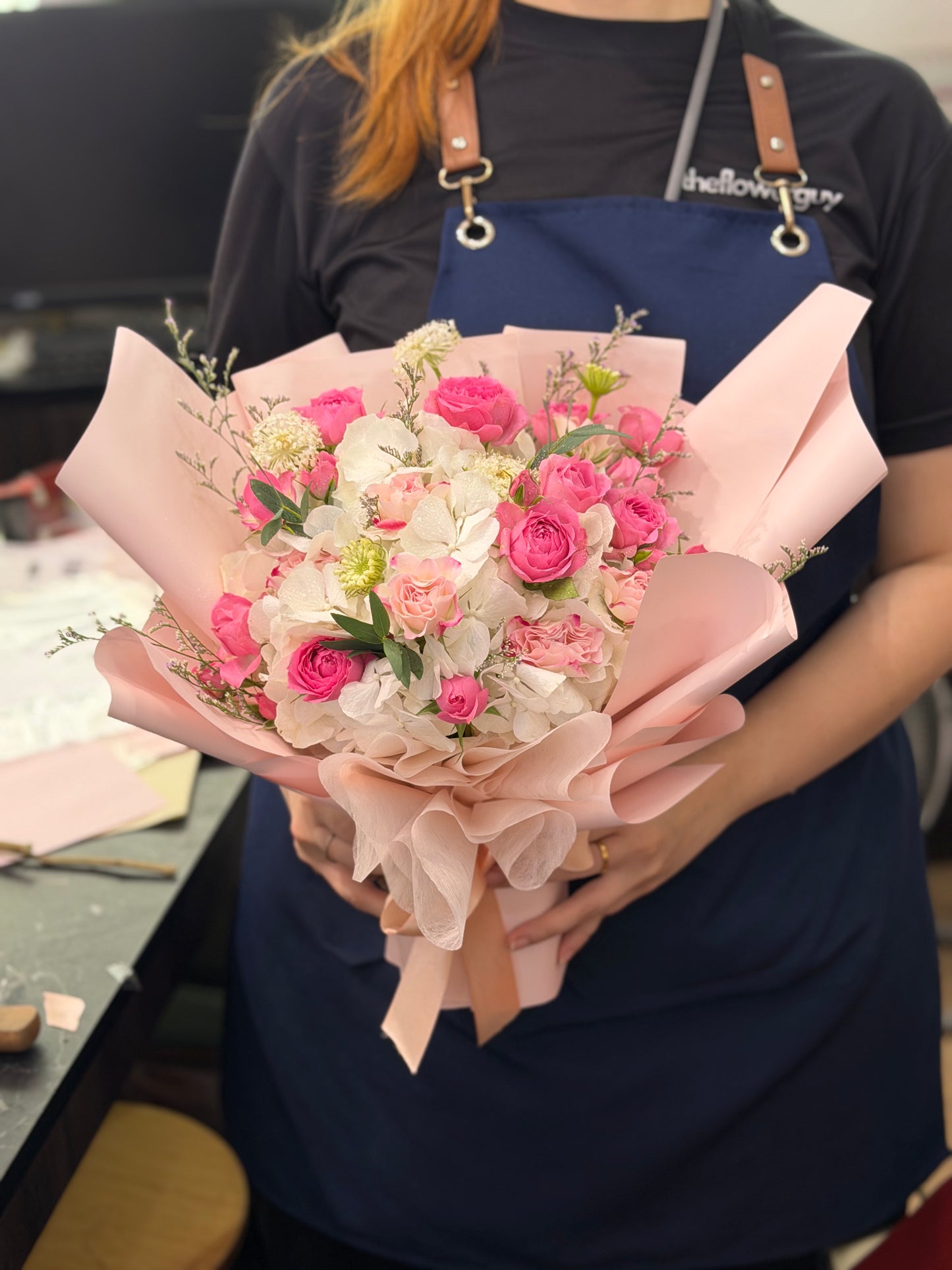 Blush Harmony - Bespoke Hydrangeas Mixed Bouquet