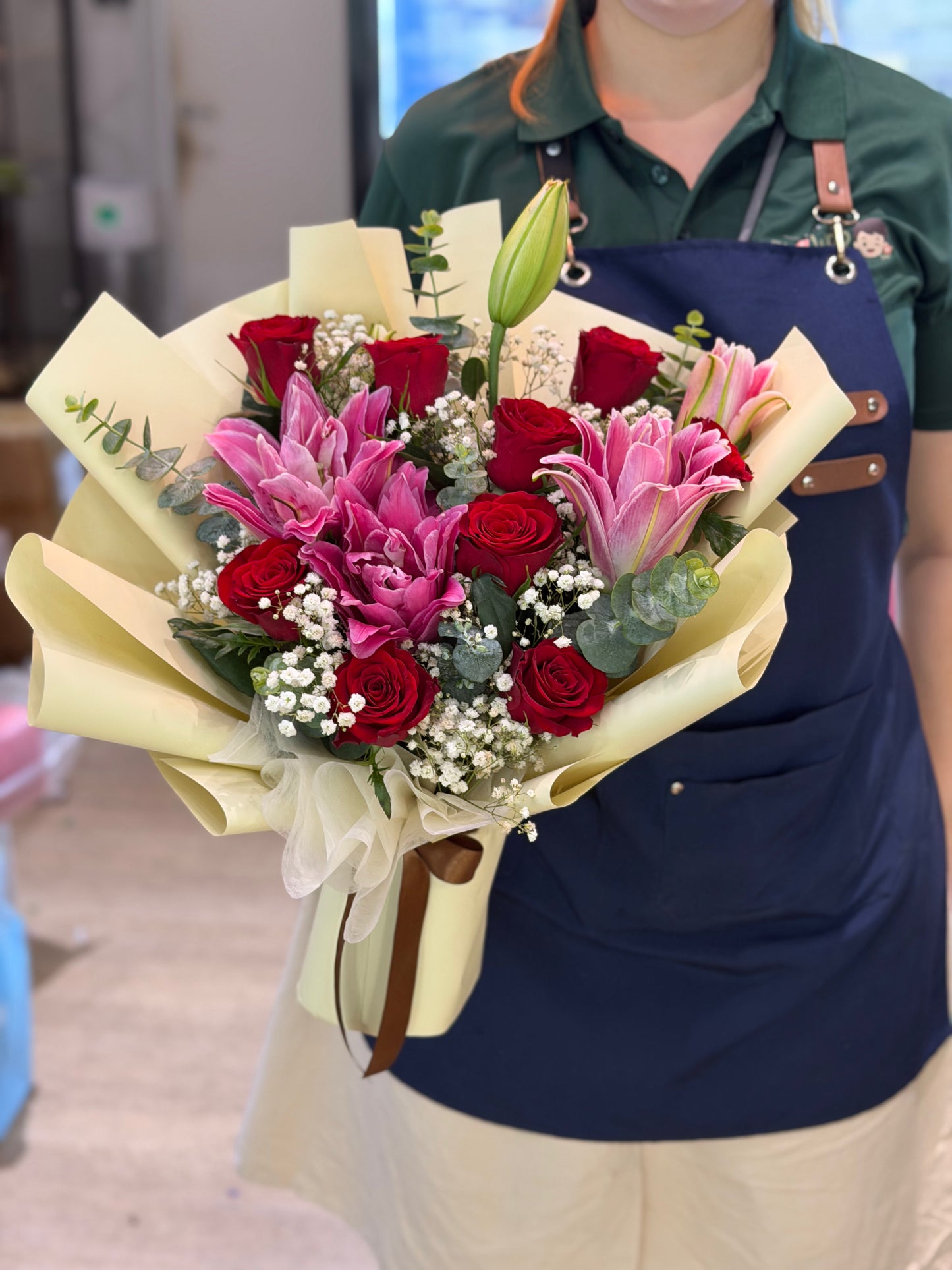 Velvet Whisper - Bespoke Lily Roses Mixed Flower Bouquet