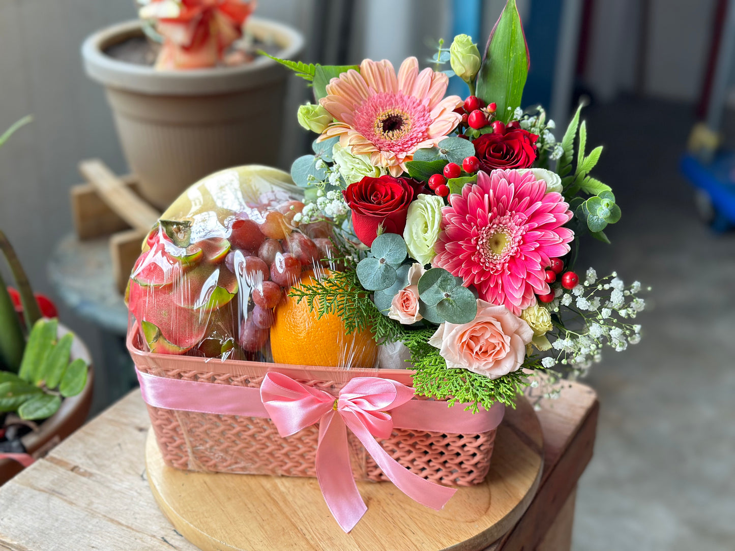 Best Value Fruit & Flower Gift Hamper Basket