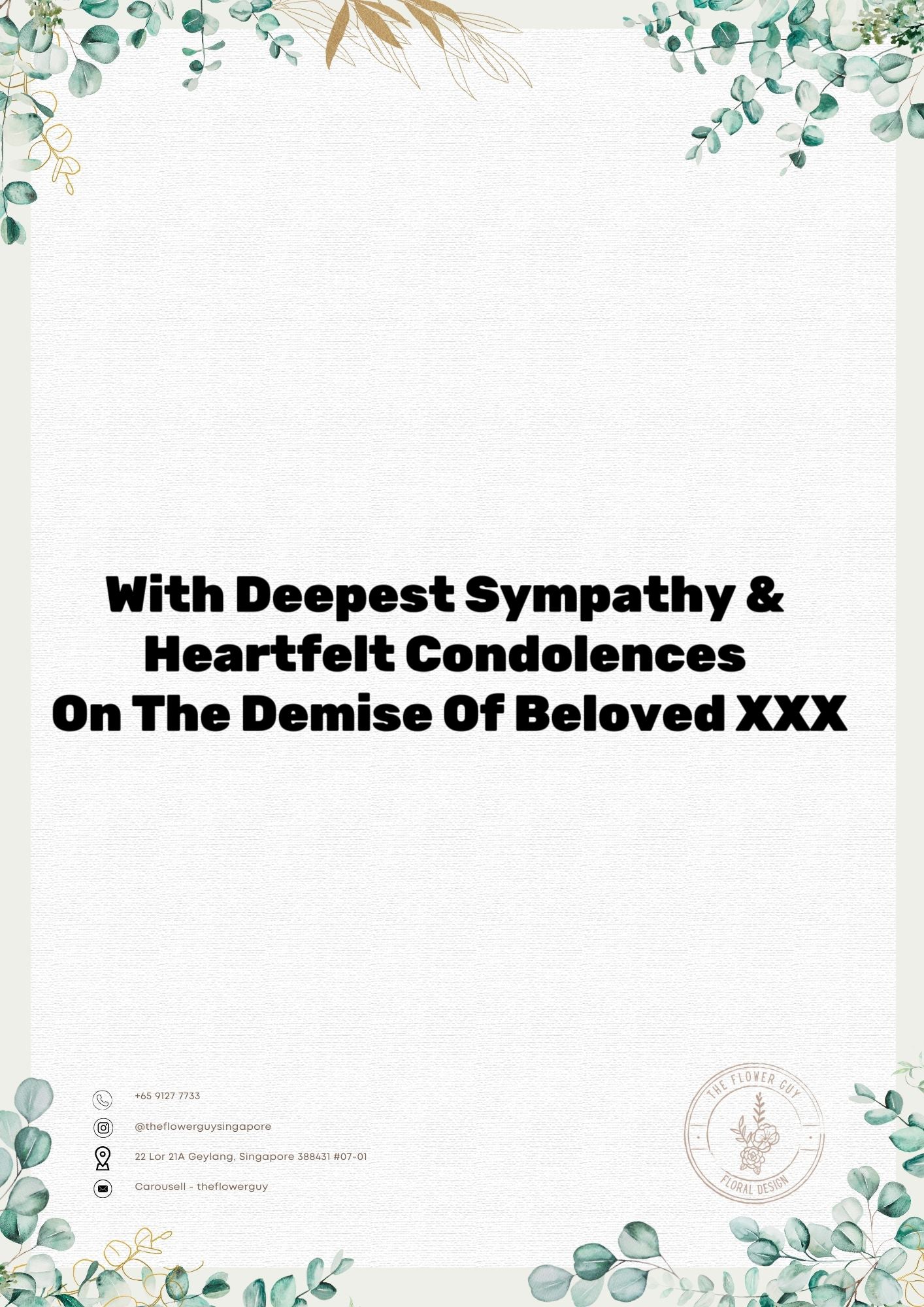 Sympathy - Funeral Condolence Flower Stand