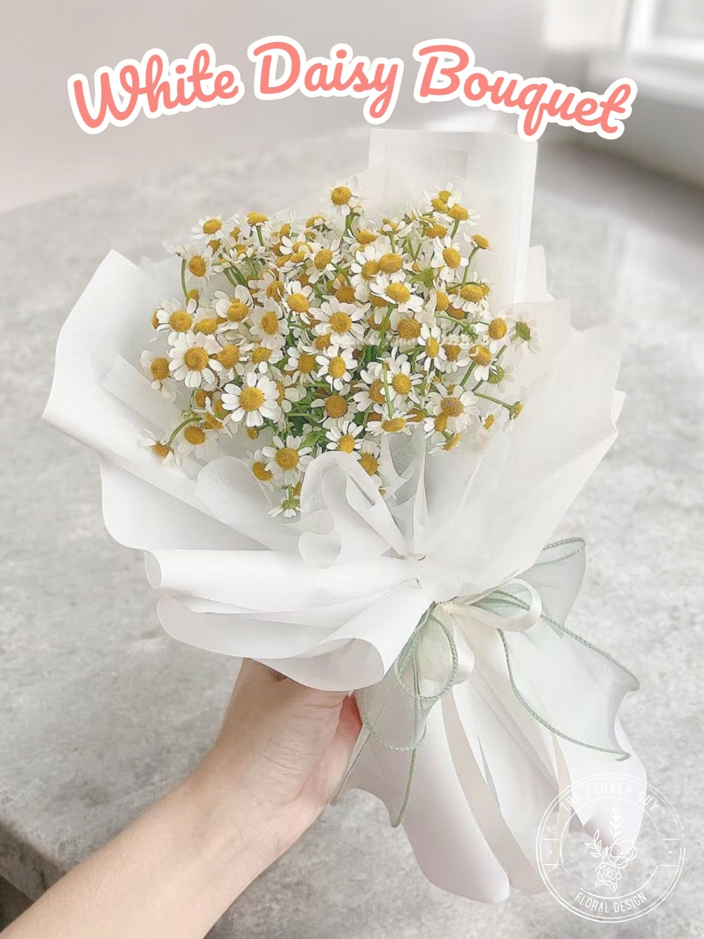 Elegant White Daisy Hand Bouquet