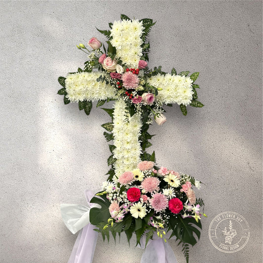 Christian Cross Condolence Flower Stand