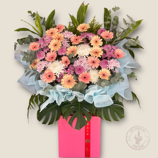 Pastel Dreams of Success - Congratulations Opening Flower Stand
