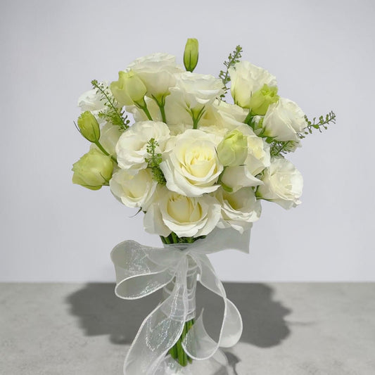 BB01 - Ivory & Champagne Wedding Bouquet – Classic Bridal Arrangement