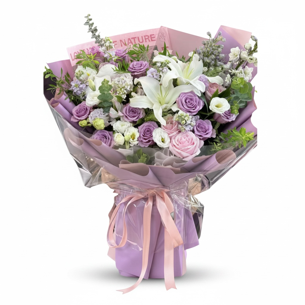 Lavender Dream - Elegant Pastel Fresh Flower Bouquet