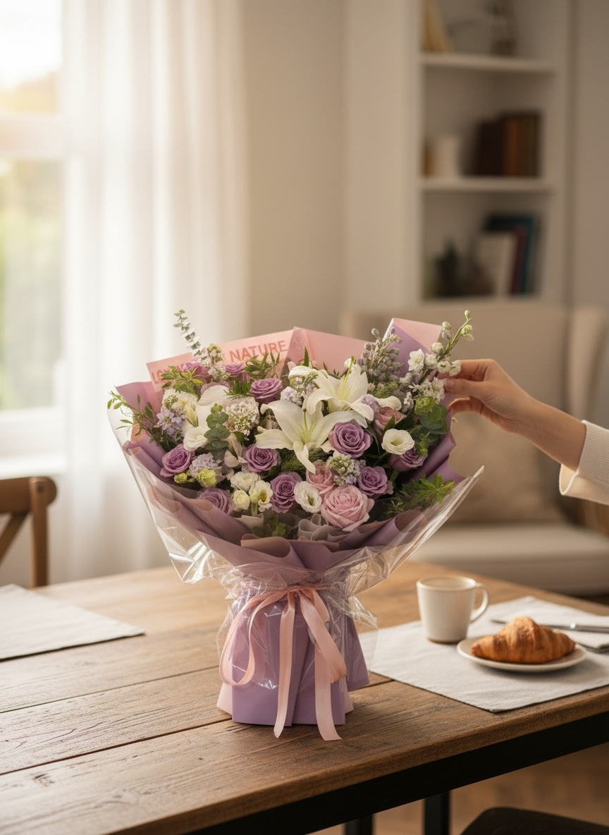 Lavender Dream - Elegant Pastel Fresh Flower Bouquet