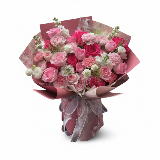Pink Passion - Pink Rose Blush Fresh Flower Bouquet