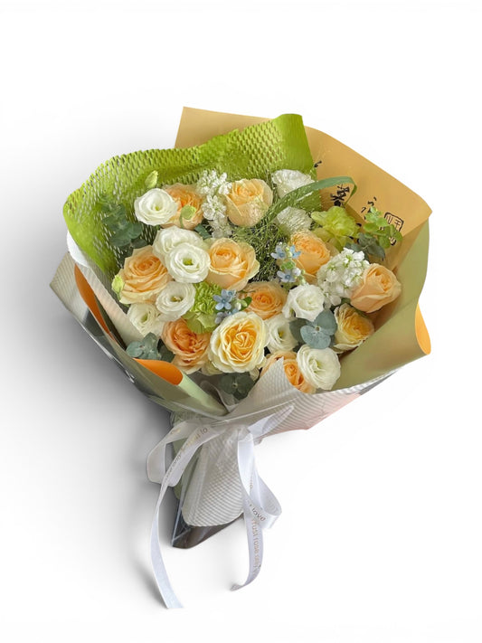 Peach Garden - Bespoke Mixed Fresh Flower Bouquet