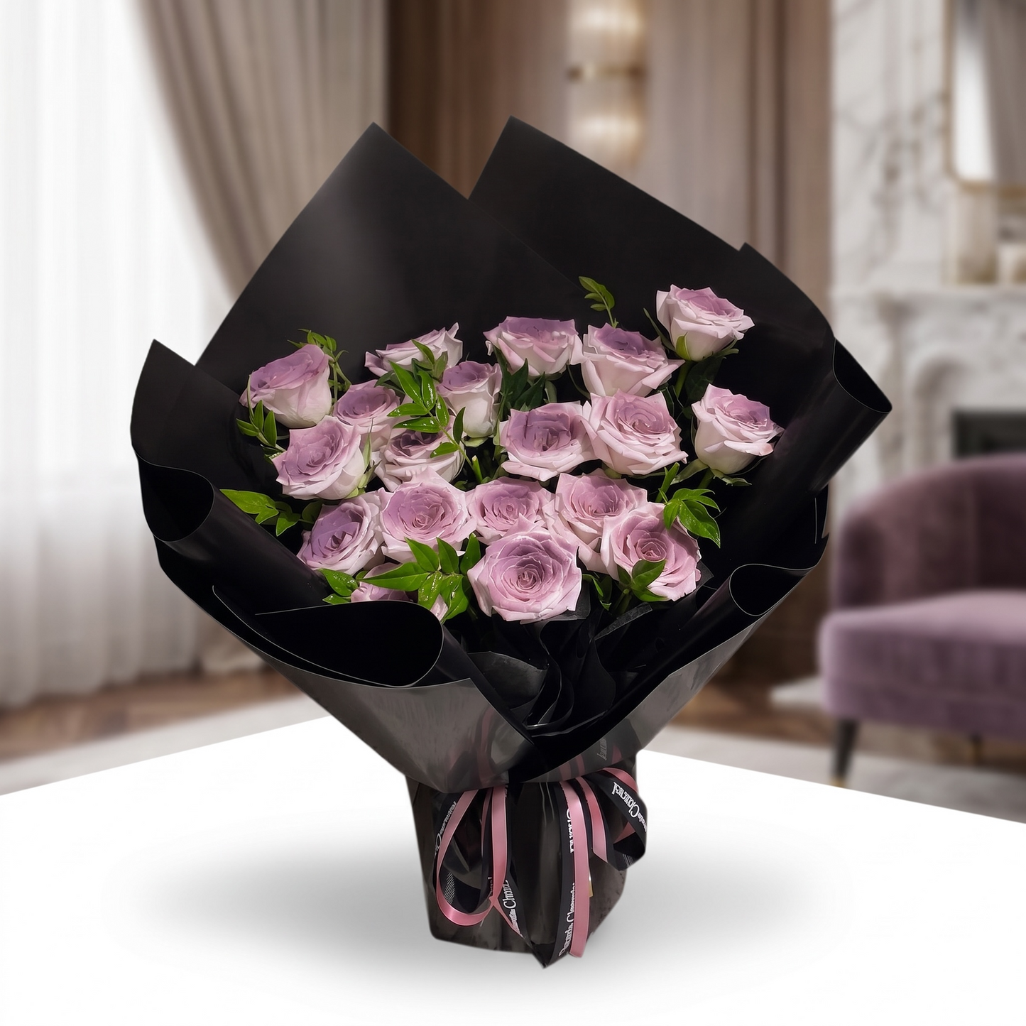 Lavender Noir - Bespoke Fresh Roses Bouquet