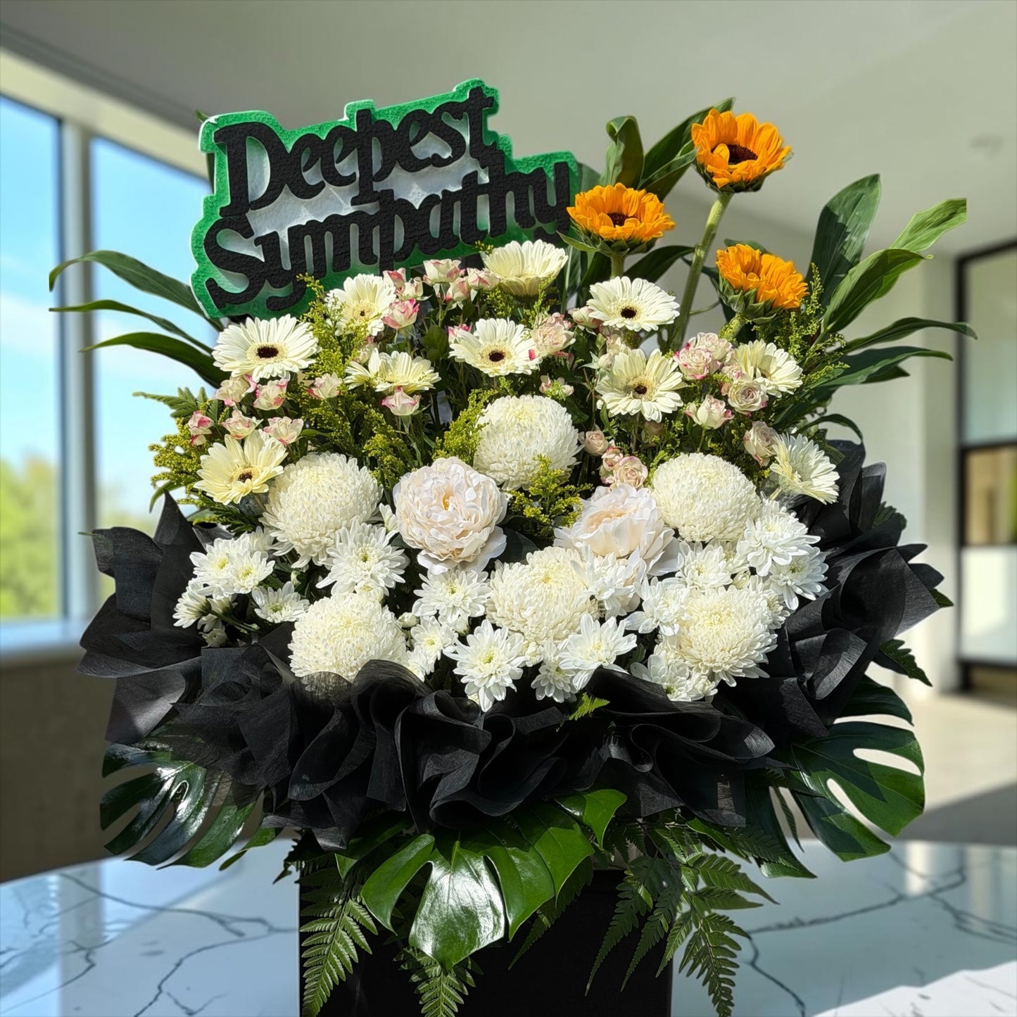 Peaceful Tribute - Sympathy Condolence Flower Stand
