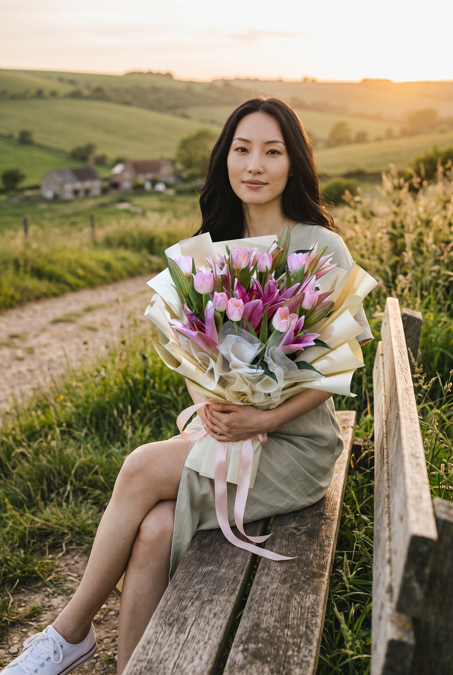 Spring Melody - Lily Mixed Tulip Fresh Flower Bouquet