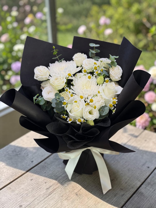 Pure Serenity - White Funeral Condolence Bouquet