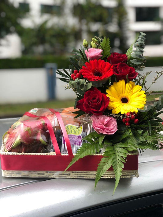 Thoughtful Fresh Fruit Flower Hamper Basket