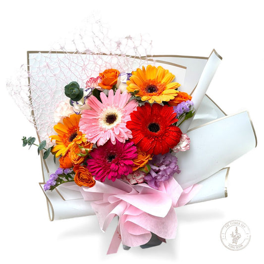 Petal Whisper 03 - Bespoke Mix Pink Red Fresh Flower Bouquet