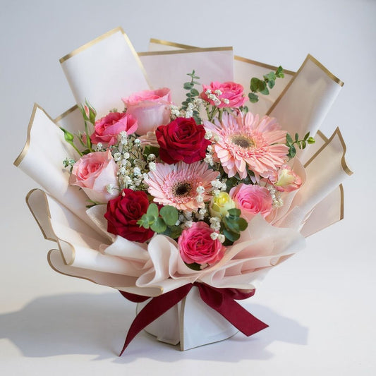 Petal Whisper 02 - Bespoke Mix Pink Red Fresh Flower Bouquet