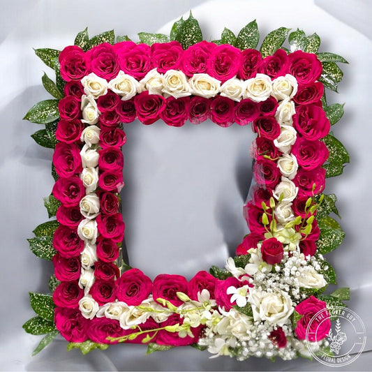 Fresh Red Flowers Photo Wreath