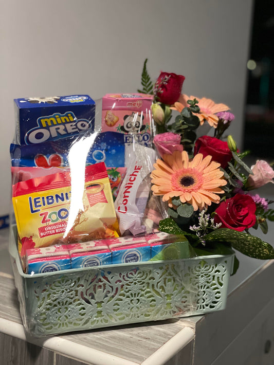 Kids Hamper Fresh Flower Food Gift Basket