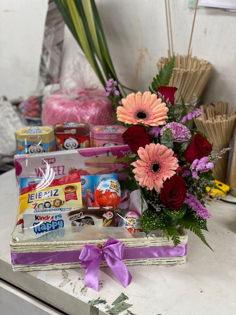 Kids Hamper Fresh Flower Food Gift Basket