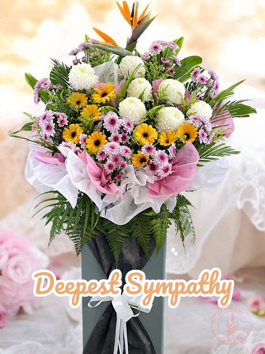 Sympathy II - Premium Sympathy Condolence Fresh Flower Stand