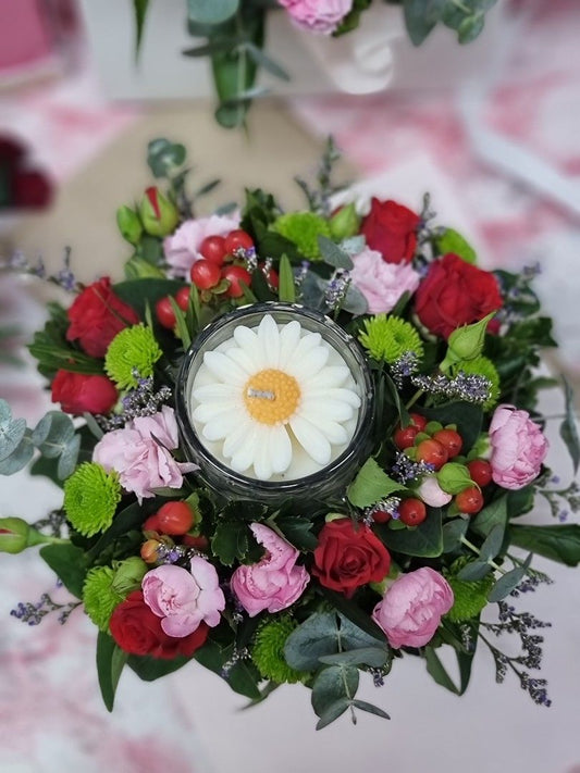 Valentines Day Special Candle Flower Box